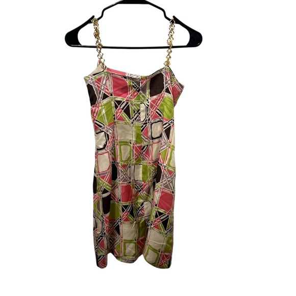 Milly Multicolor Chain Strap Mini Dress Size 2 - Picture 3 of 5